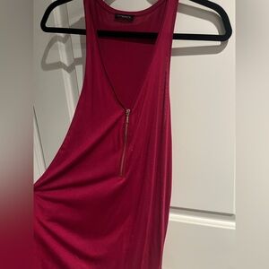 Dynamite henley top with gold zipper